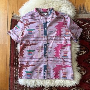 Vintage Graphic Print Buttondown Shirt